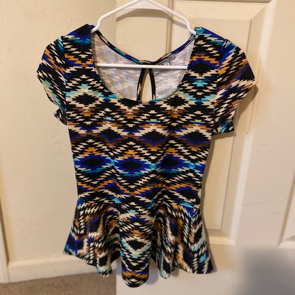 Multi-colored tribal shirt
